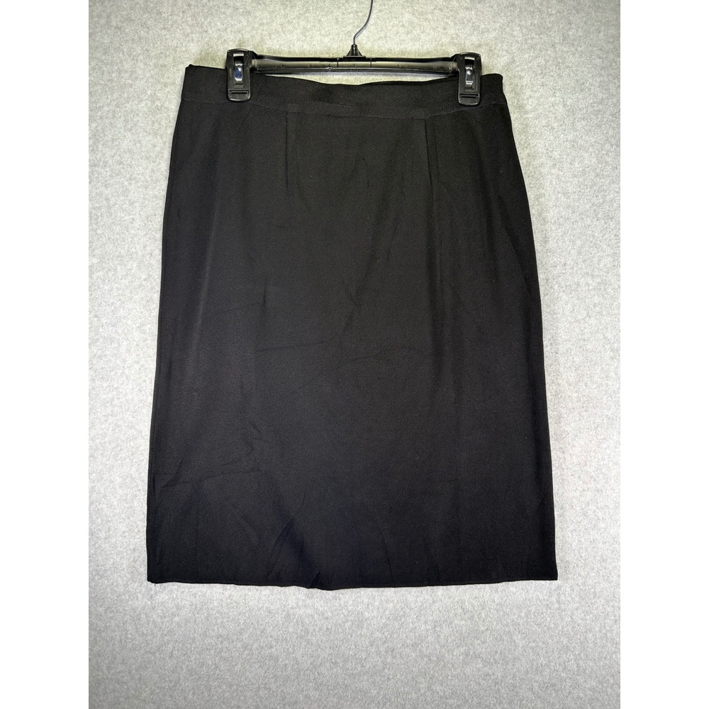 Exclusively Misook Black Knit Pencil Skirt Womens Medium M Textured Straight